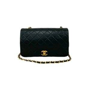 CHANEL Matelasse Coco Mark Lambskin Chain Shoulder Bag, Black, 21666